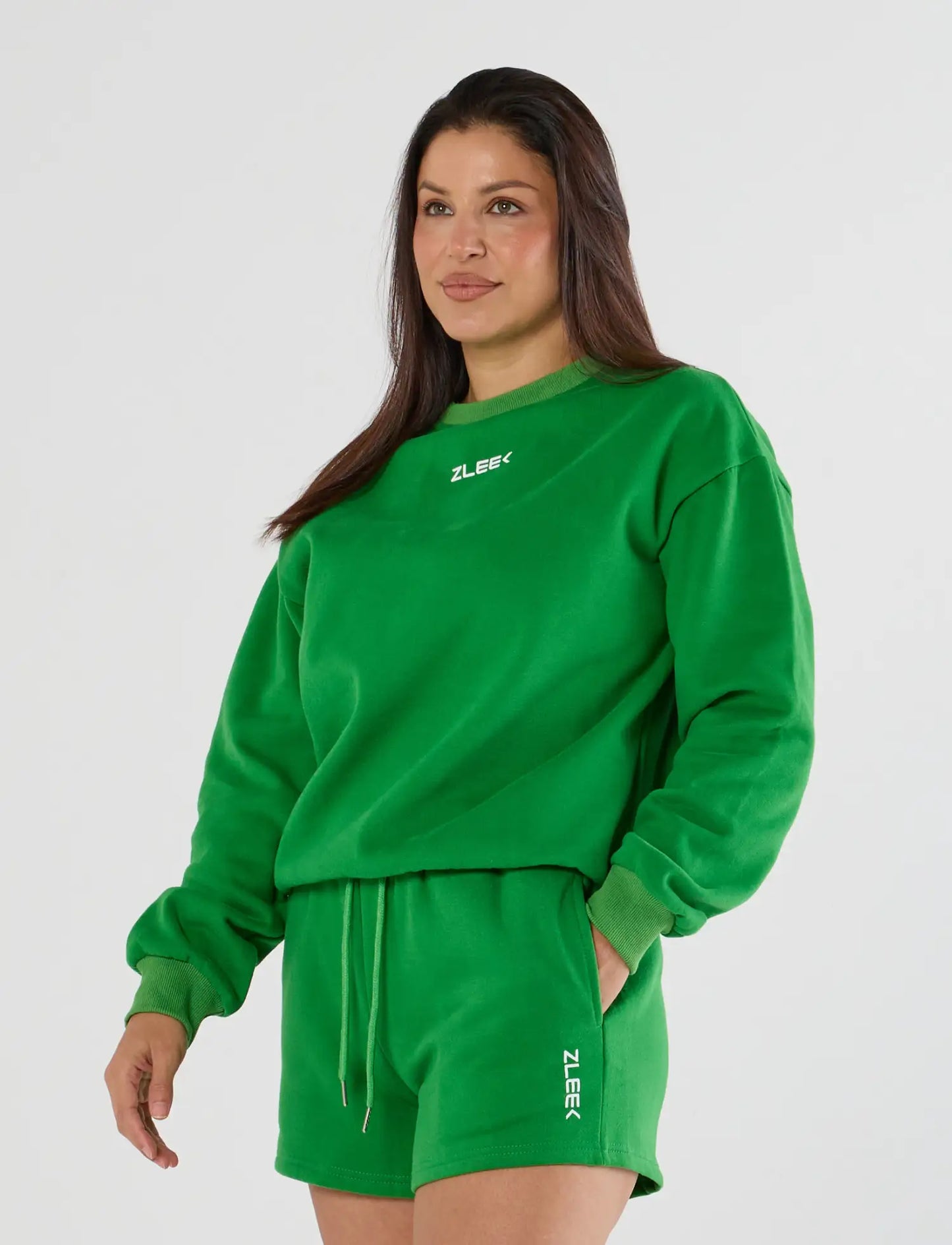 zleek cozychic sweat set green
