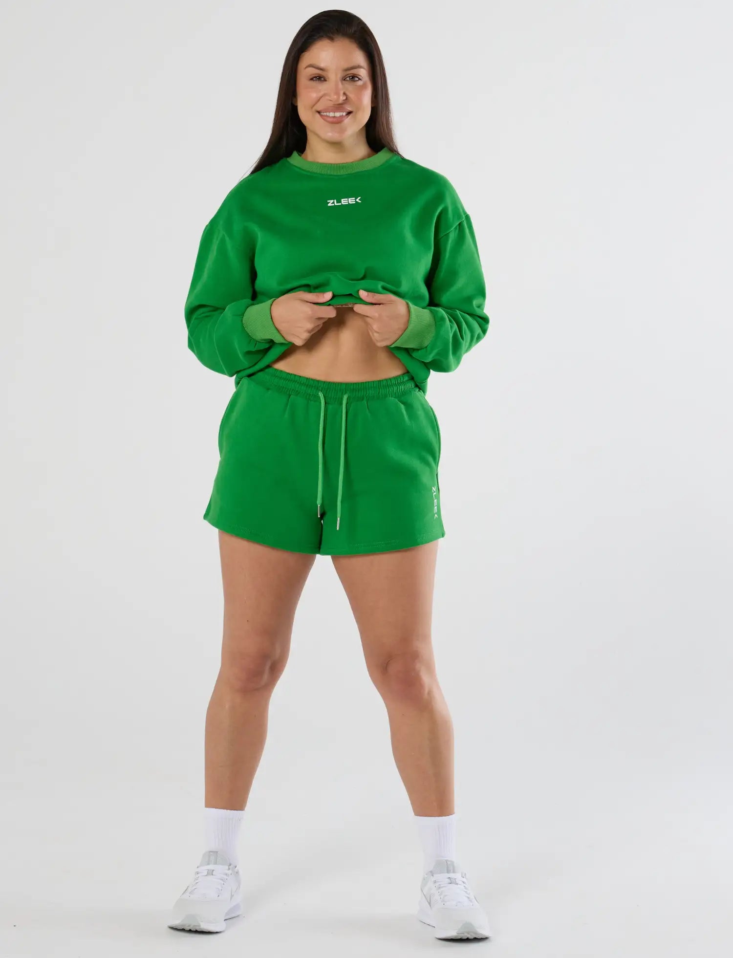 zleek cozychic sweat set green