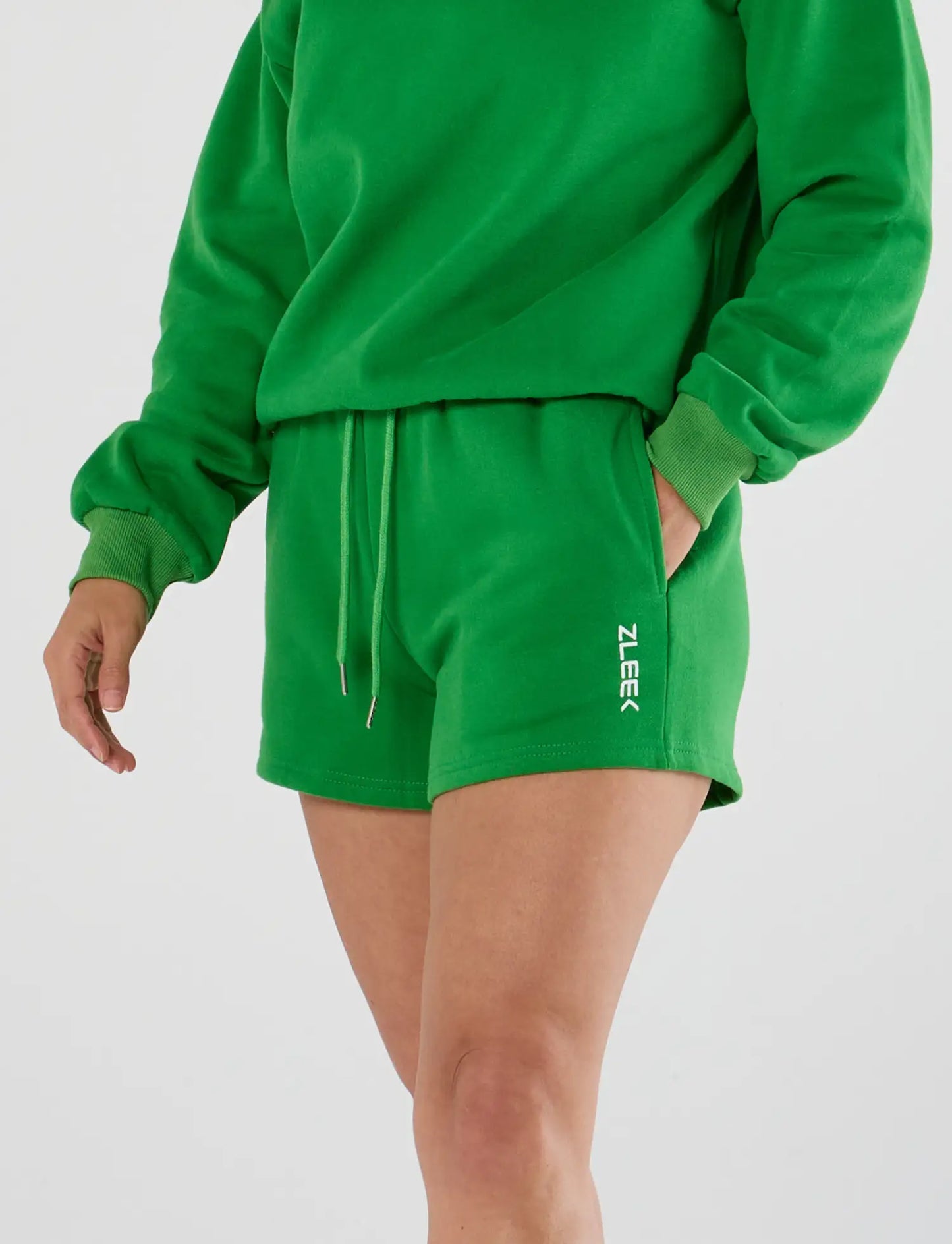 zleek cozychic sweat set green