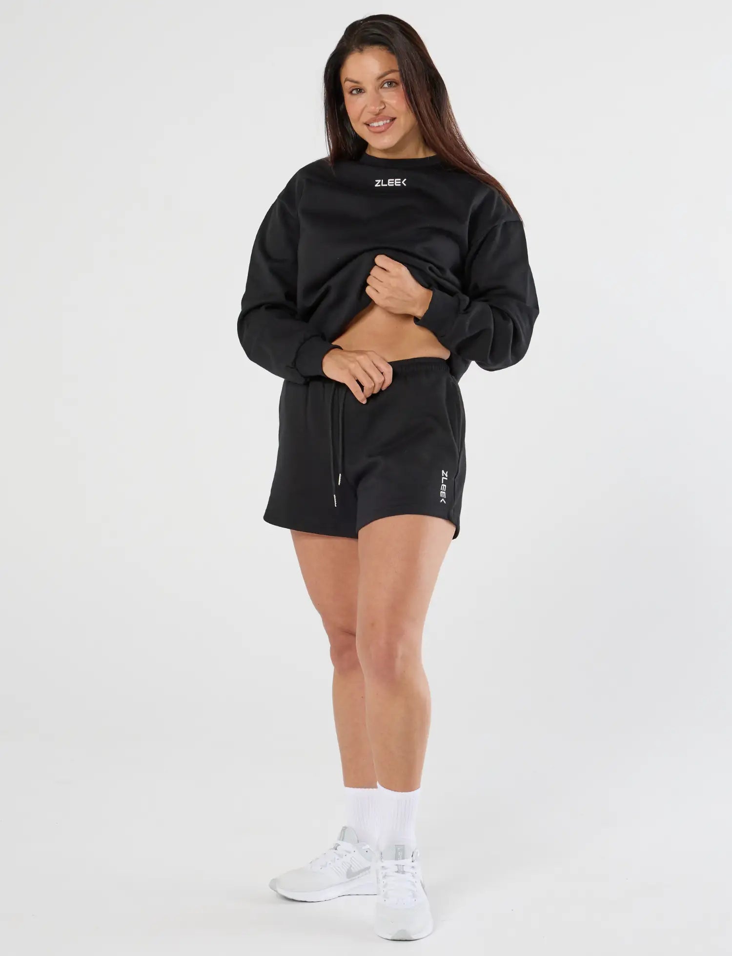 zleek cozychic sweat set black
